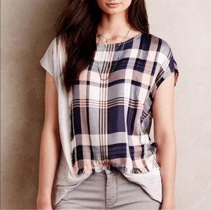 Anthropologie Postmark Plaid patterned top medium